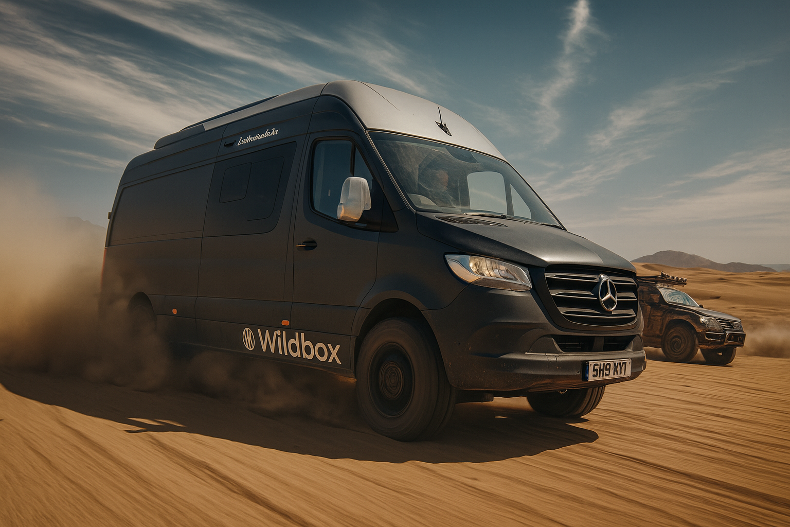 Wildbox Avandra expedition camper van in rugged terrain